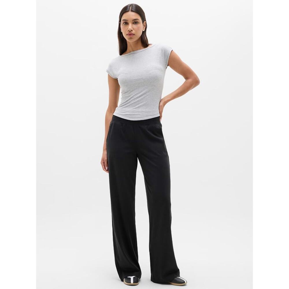 Athleta Black Venice High Rise Wide Leg Flare Pant Size XXS Like New